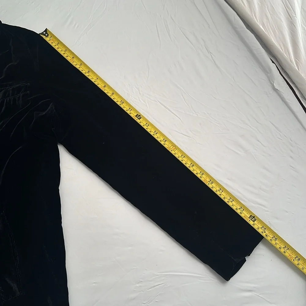 Free People Yesterday’s Muse black velvet boho longline open blazer